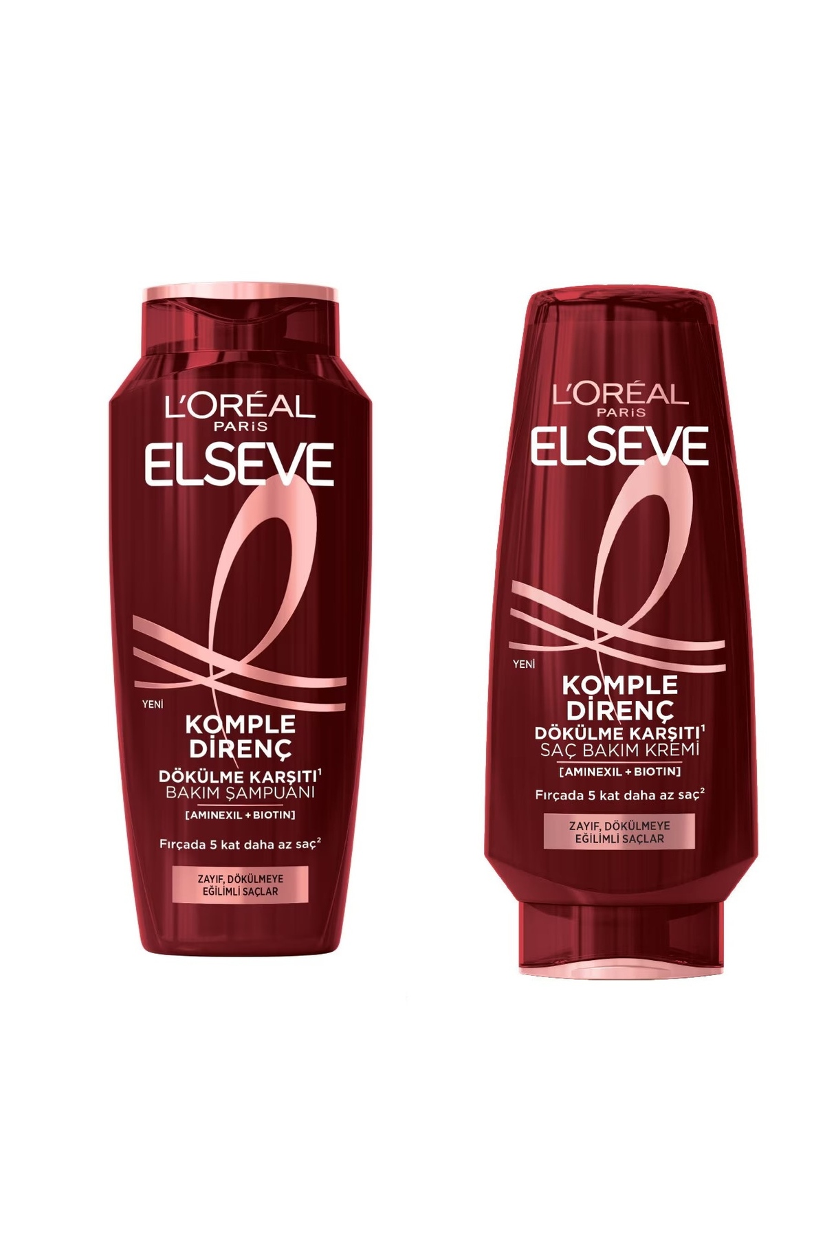 Elseve 2'Lİ Şampuan Komple Direnç Dökülme Karşıtı 300 ml & Dökülme Karşıtı Saç Bakım Kremi 250 ml