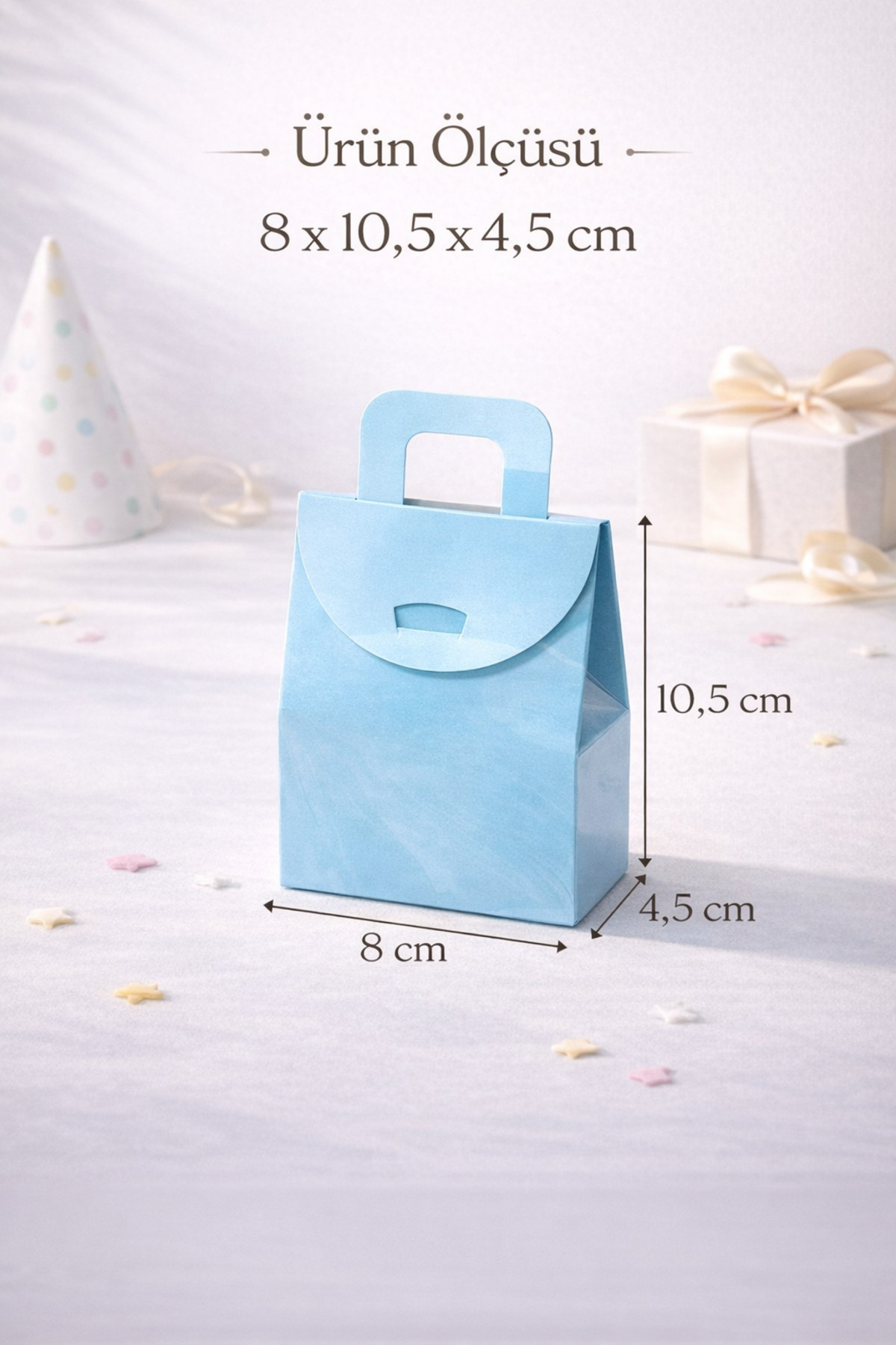 eğlencemarketi Mini Karton Hediye Çantası 10’lu Set Tek Renk – Parti Doğum Günü Hediyelik Çanta 8x10,5x4,5 cm fotoğrafı 2 (önizleme)