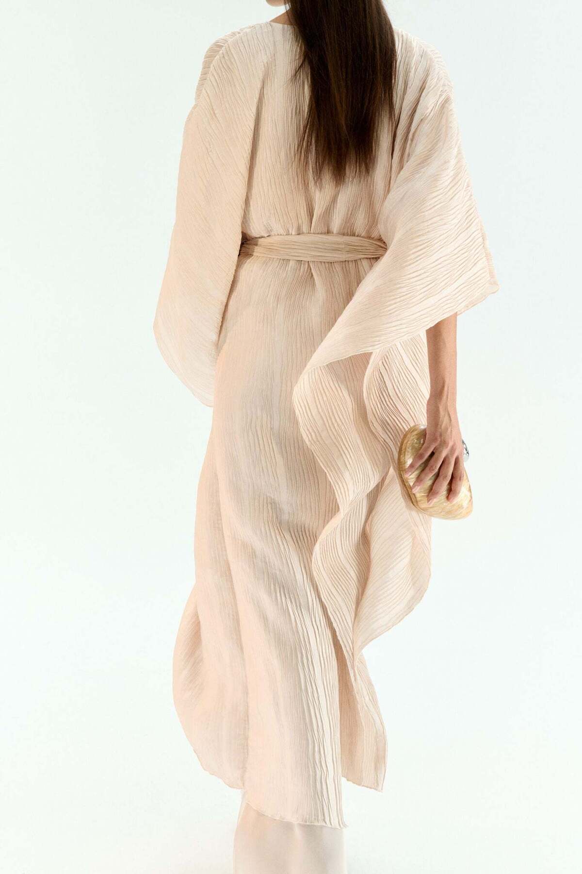 pliss pleated recycled polyester blend dress DEAL: Eve Belted Royal Plisse Dress Royal / L