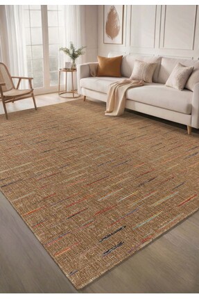 Pera Halı Kahve Sisal Renkli Çizgi Detaylı Halı - FM05M