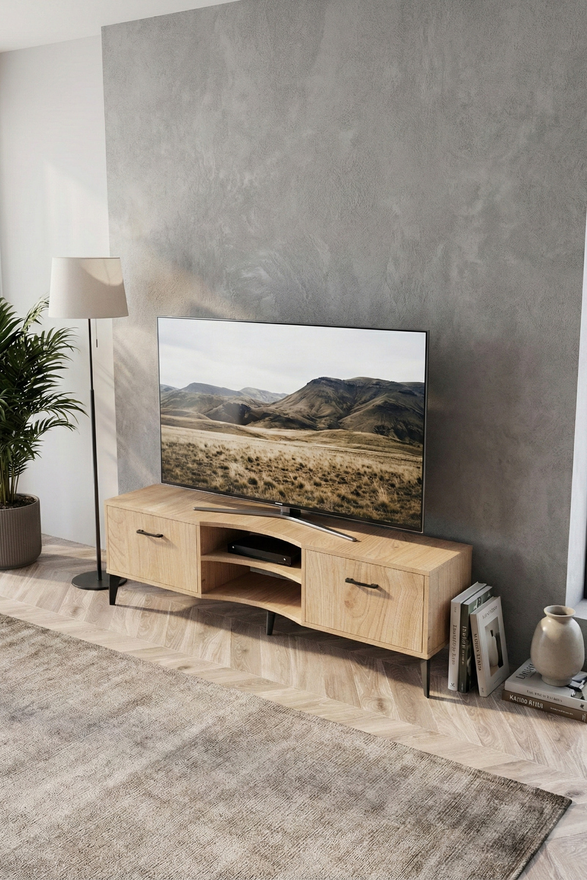 Goldfalez Vera TV Sehpası Suntalam Bej 160x35 görsel 5