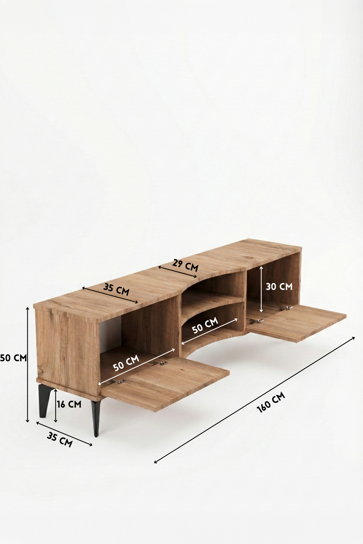 Goldfalez Vera TV Sehpası Suntalam Kahverengi 160x35 cm görsel 2