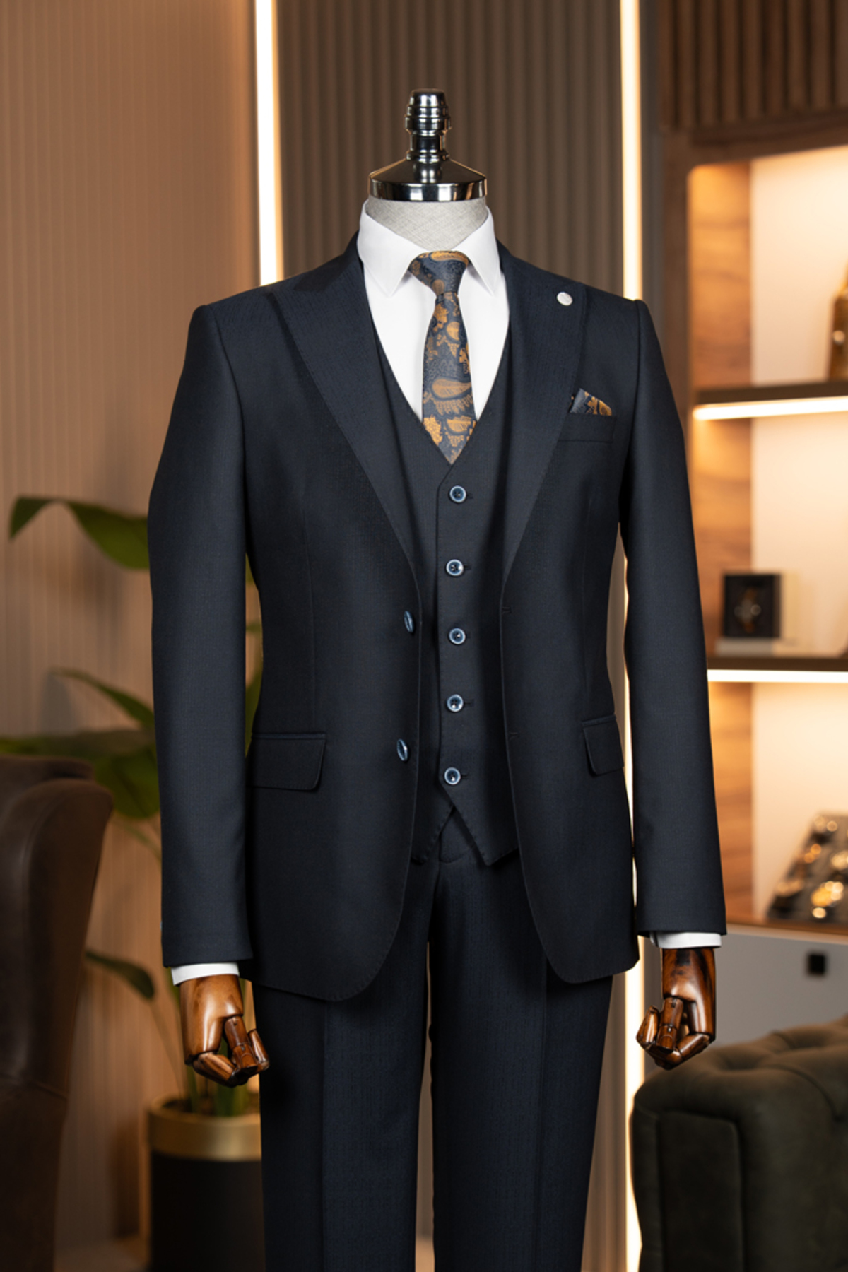 terzi ayhan Exclusive Yelekli Takım Elbise –SlimFit 1 beden büyük tercih ediniz. — سرمهای T01-KTA52