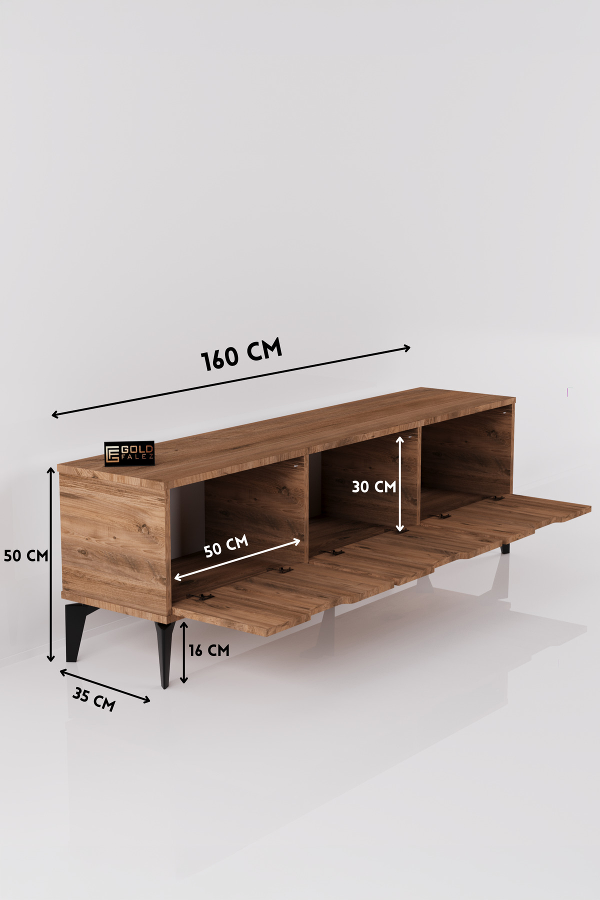 Goldfalez Royal TV Sehpası Suntalam Kahverengi 160x35 görsel 3