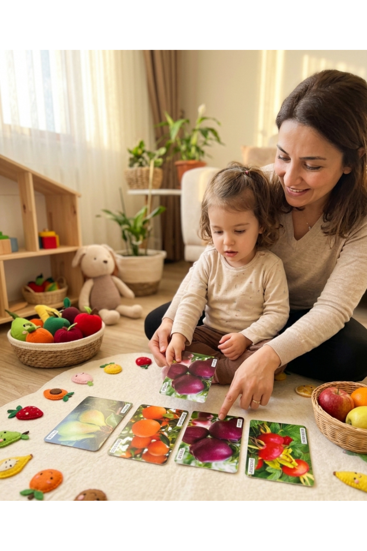 Tıfıl Toys 50 Kartlı Resimli Meyve ve Sebze Eğitici İngilizce Destekli Zeka Oyuncak Kart Oyunu fotoğrafı 3 (önizleme)