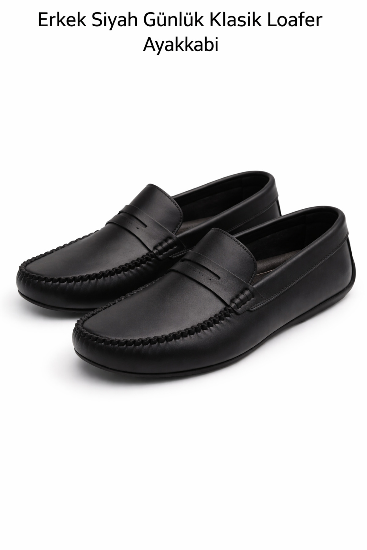 MG  Erkek Siyah Günlük Klasik Loafer Ayakkabı Rahat Taban - Görsel 3