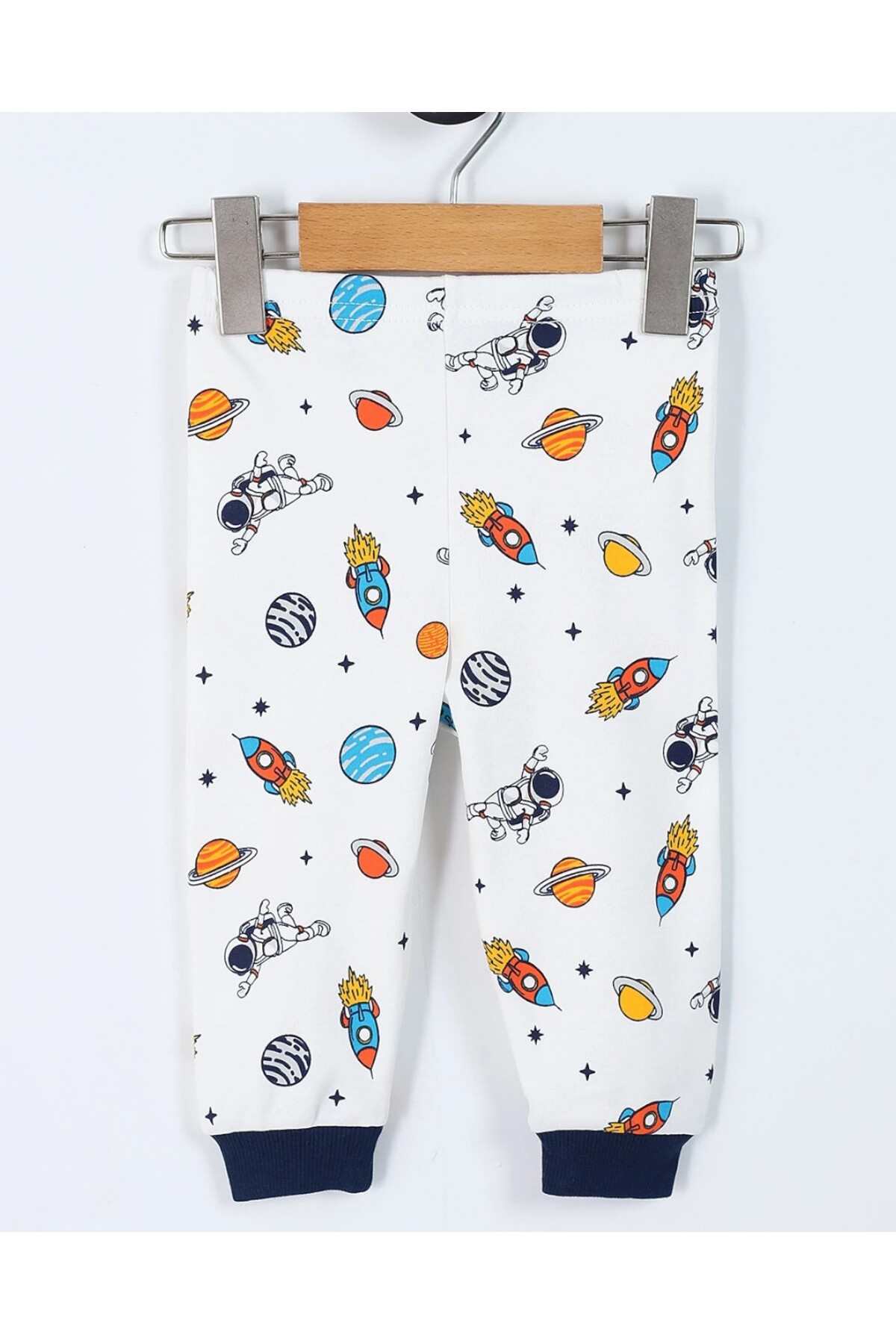 Ege Bebek Erkek Çocuk Çıtçıtlı Astronot Baskılı 0-6 Yaş %100 Pamuklu Mevsimlik Gecelik Pijama Takımı fotoğrafı 6 (önizleme)