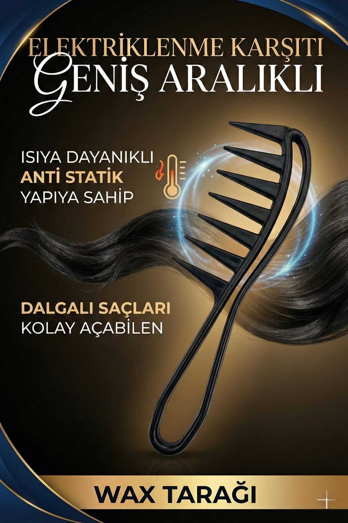 Mucizevi Hacim Ve Dalga Saç Şekillendirme Tarak Seti 4'Lü Wax Ve Şekil Tarak Seti — مشکی Fest032254 — تصویر 8 از 9