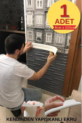 Renkli Duvarlar 8cmx225cm 1 Adet Kendinden Yapışkanlı Ekru Düz model Sünger S...