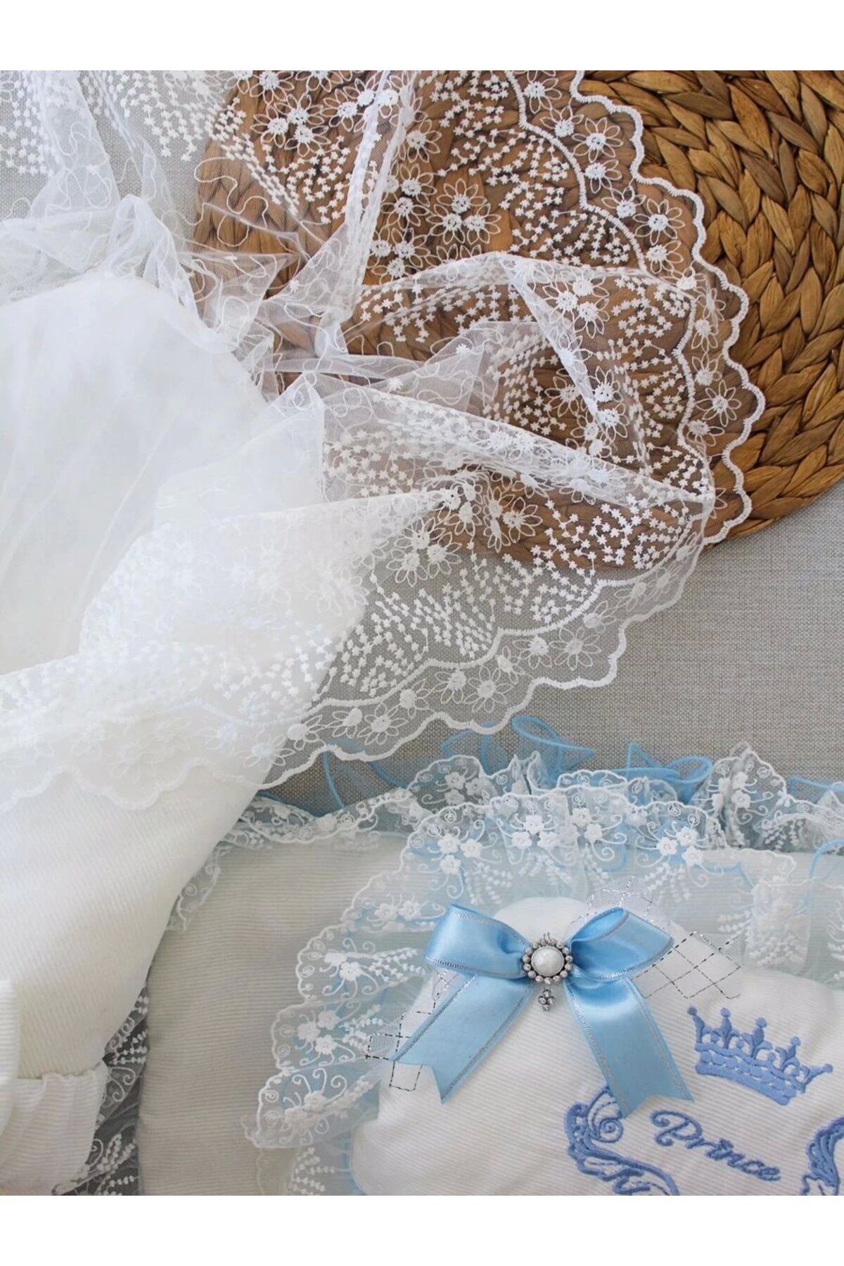 Dua Giyim Yenidoğan Nil Taç Nakışlı Kundaklı Trilüks 3lü Alt Açma Seti Mi fotoğrafı 5 (önizleme)
