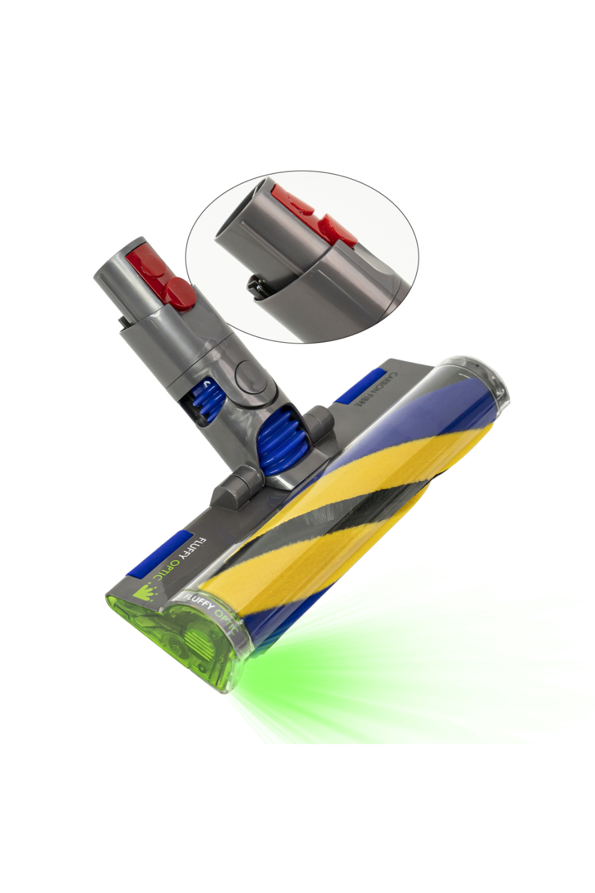 Popüler Dyson V12 Slim Uyumlu Lazer Işıklı Fluffy Süpürge Başlığı