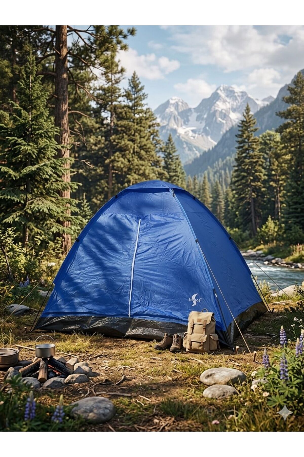 Solano Savage 3 Kişilik Kamp Çadırı - 210x190x130 cm - 4 Mevsim Su Geçirmez Outdoor Çadır - YS-127
