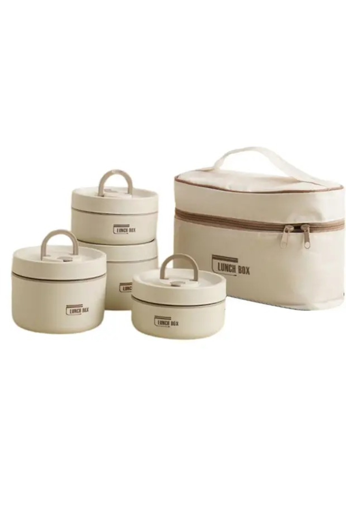 OEM Set of 4 Thermal Casseroles with Bag, 500 ml, Stainless Steel, Leakproof,...