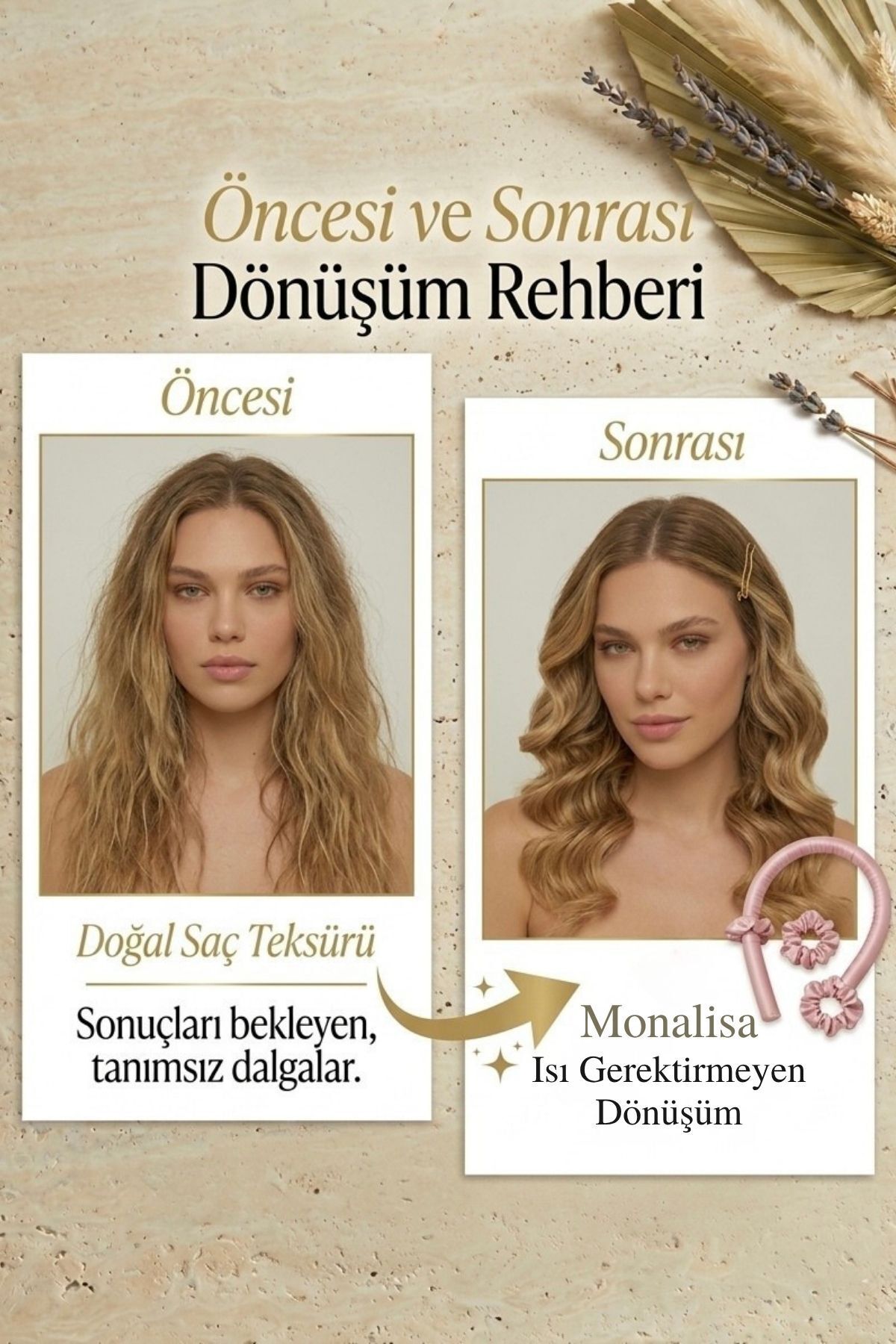 monalisatoka Isısız Saç Şekillendirme Seti Saten Saç Sosisi %100 Saf İpek Saten Bigudi görsel 2