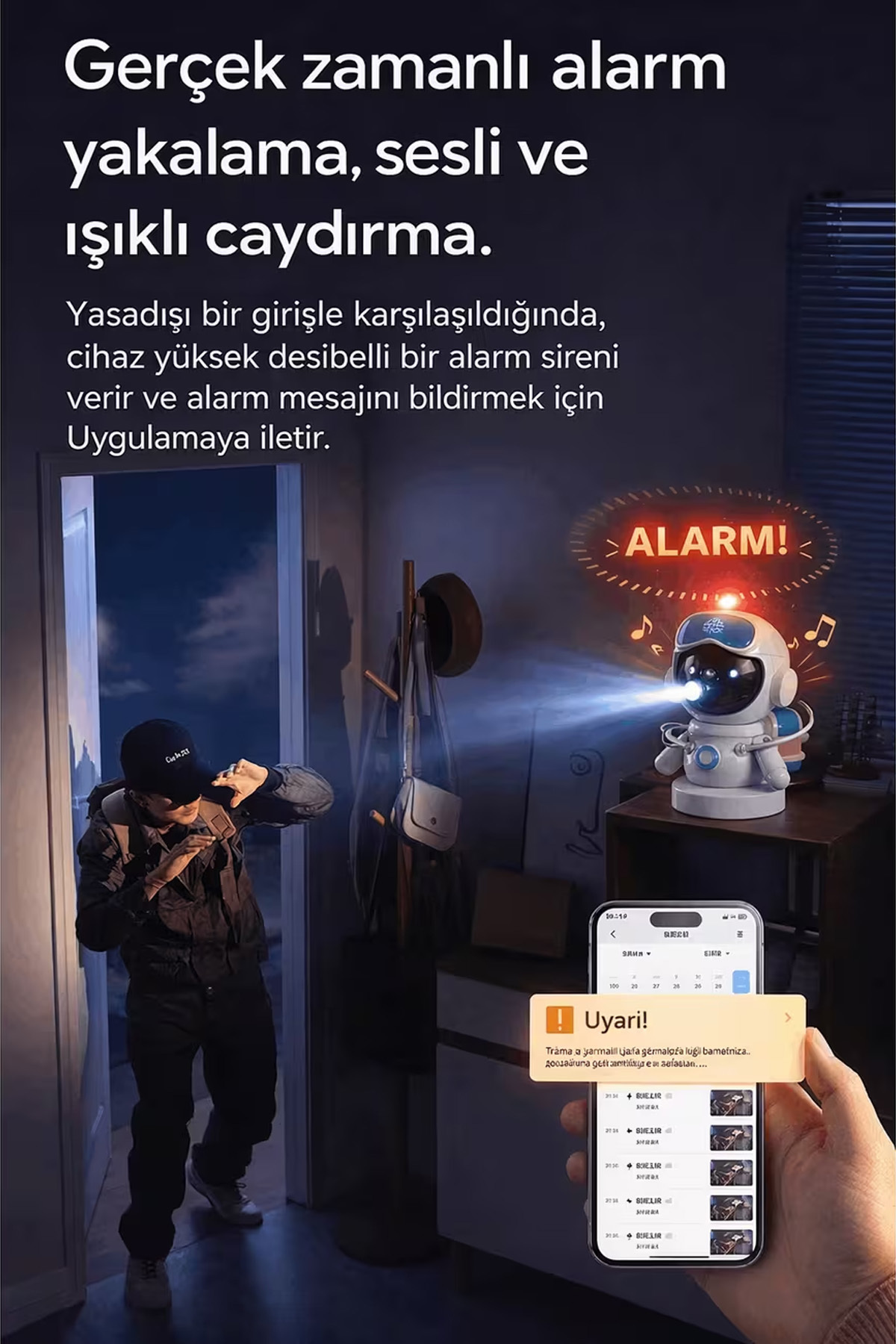 EXENAR Akıllı Robot IP Kamera 4K Ultra HD 2MP 360° DöneN Gece Görüşlü Smart Wifi Ev Çocuk Güvenlik Kamerası fotoğrafı 4 (önizleme)