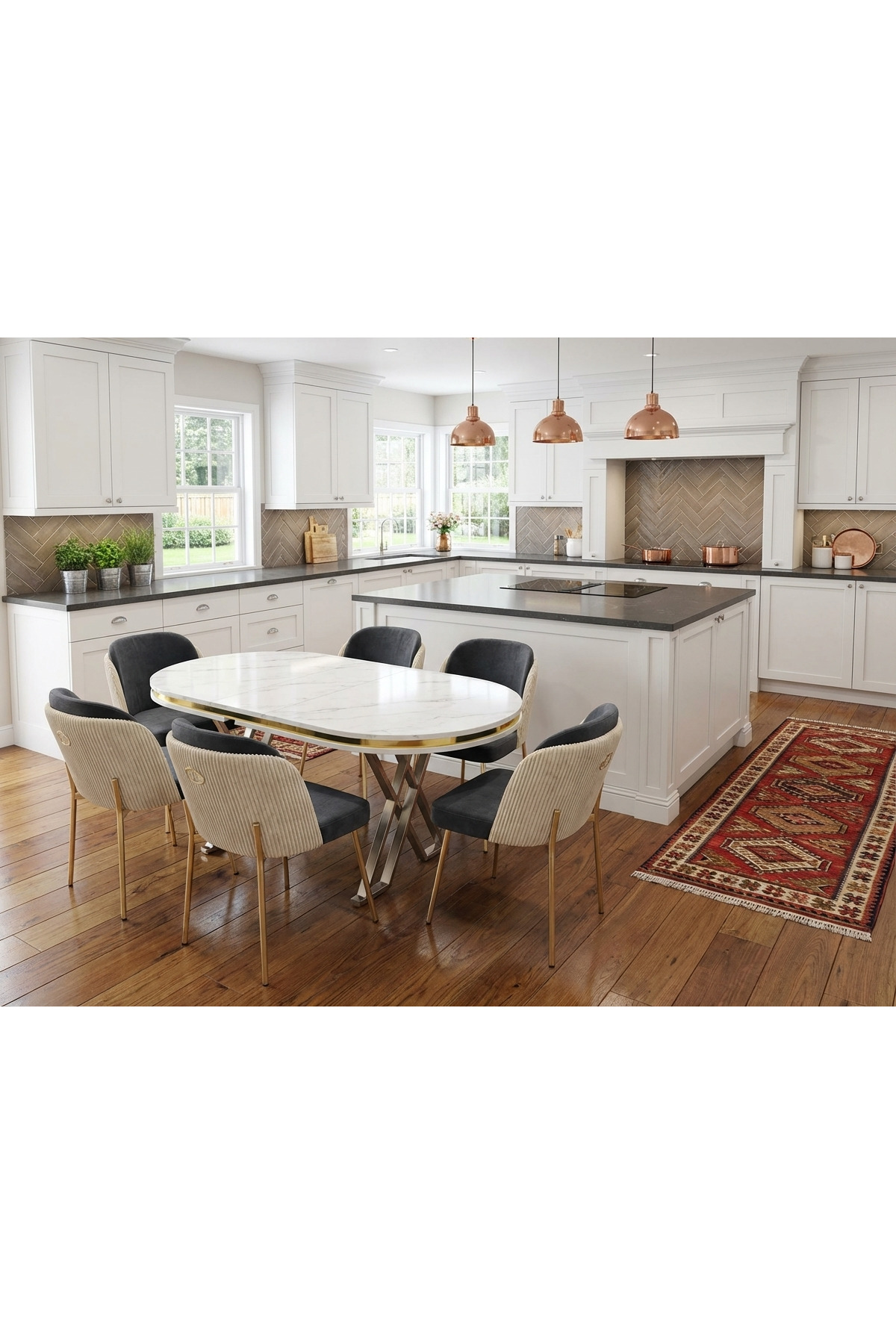 ÜNALMIŞ Mutfak Yemek Masa Sandalye Takımı Lüx Quality 90x170 MDF