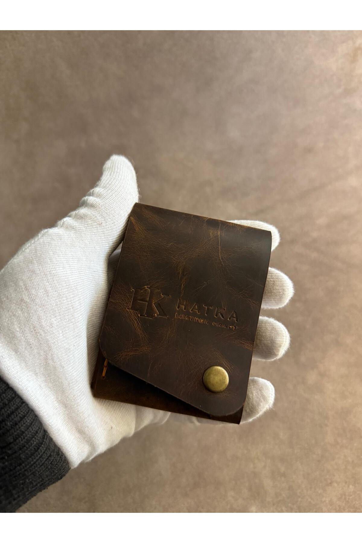 HATKA Leather Craft El Yapımı Hakiki Deri Cüzdan - Slim Fold K2 görsel 2