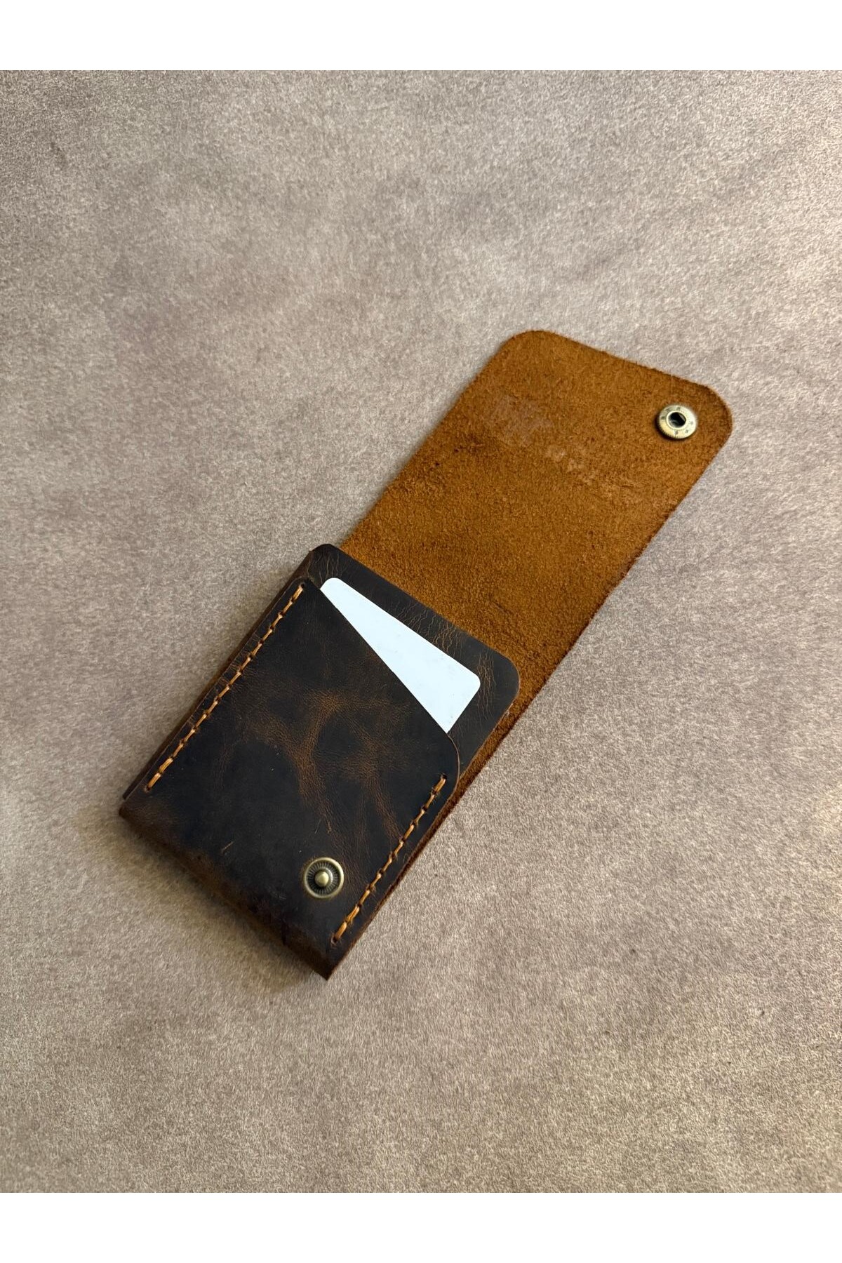 HATKA Leather Craft El Yapımı Hakiki Deri Cüzdan - Slim Fold K2 görsel 7