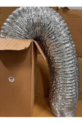 Meridyen Menfez Q120 Flexible Aspiratör Borusu Alüminyum Baca Hortumu Esnek D...