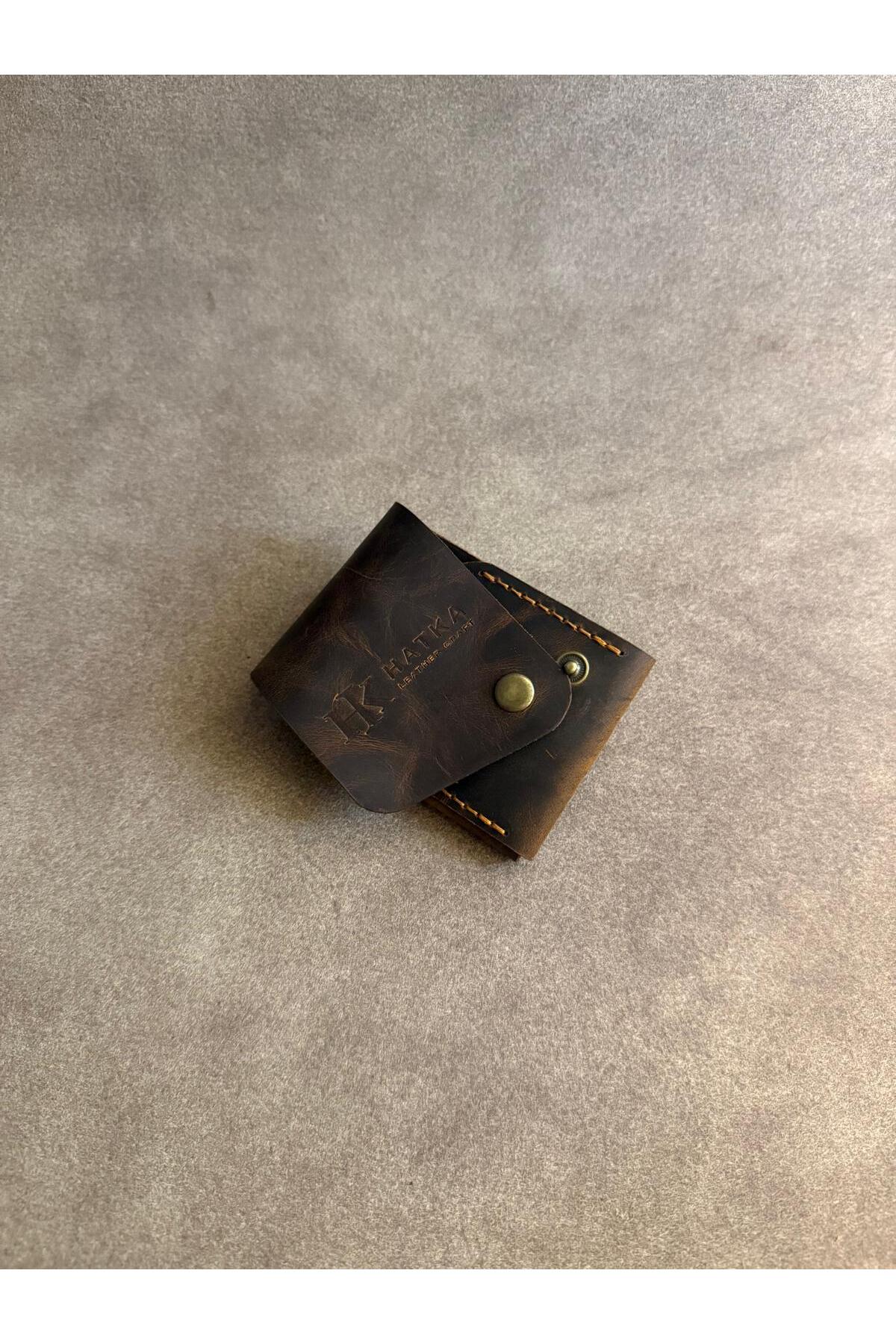 HATKA Leather Craft El Yapımı Hakiki Deri Cüzdan - Slim Fold K2 görsel 5