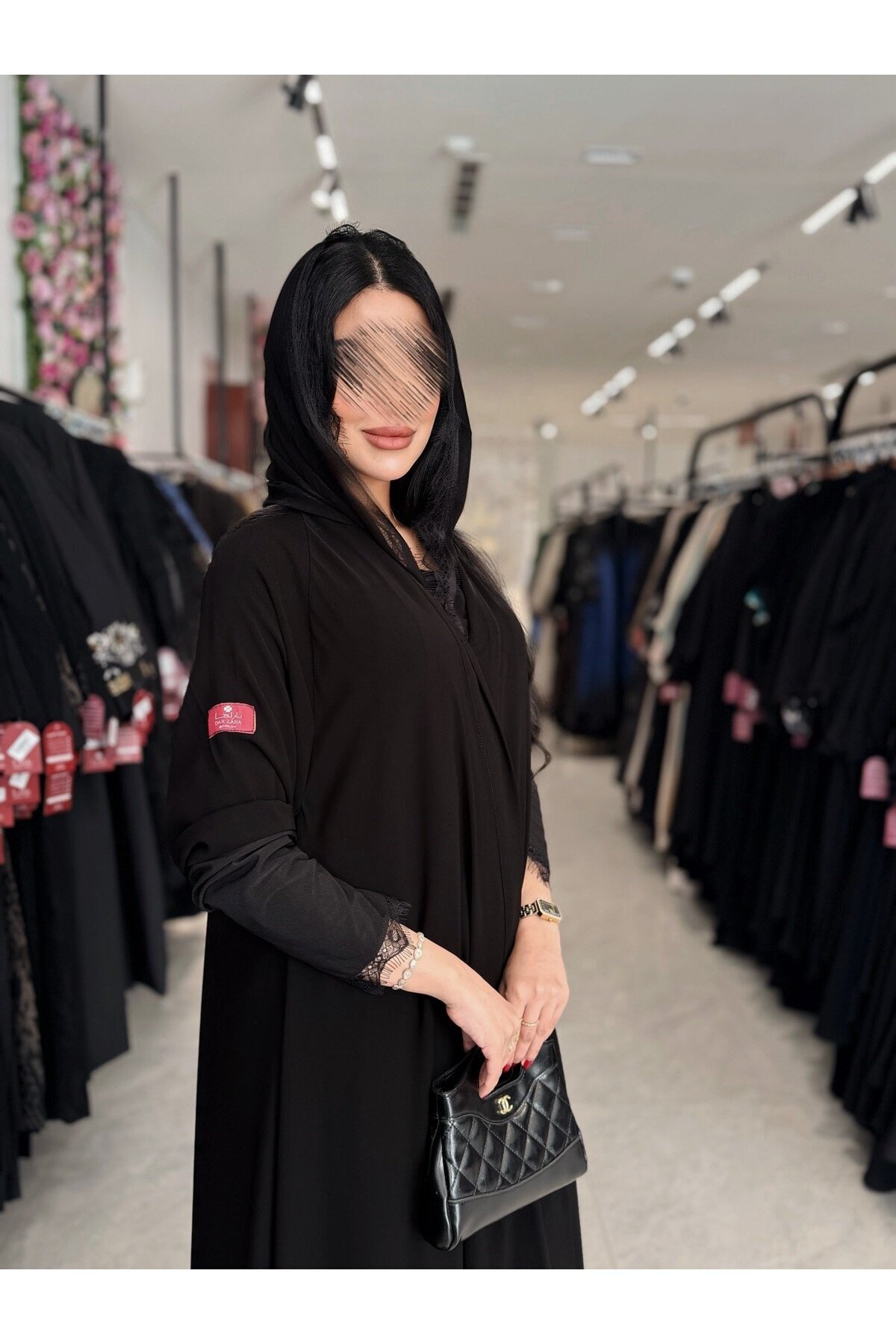 عباءة - عباءة مزدوجة من قماش الكريب الملكي، بأكمام...