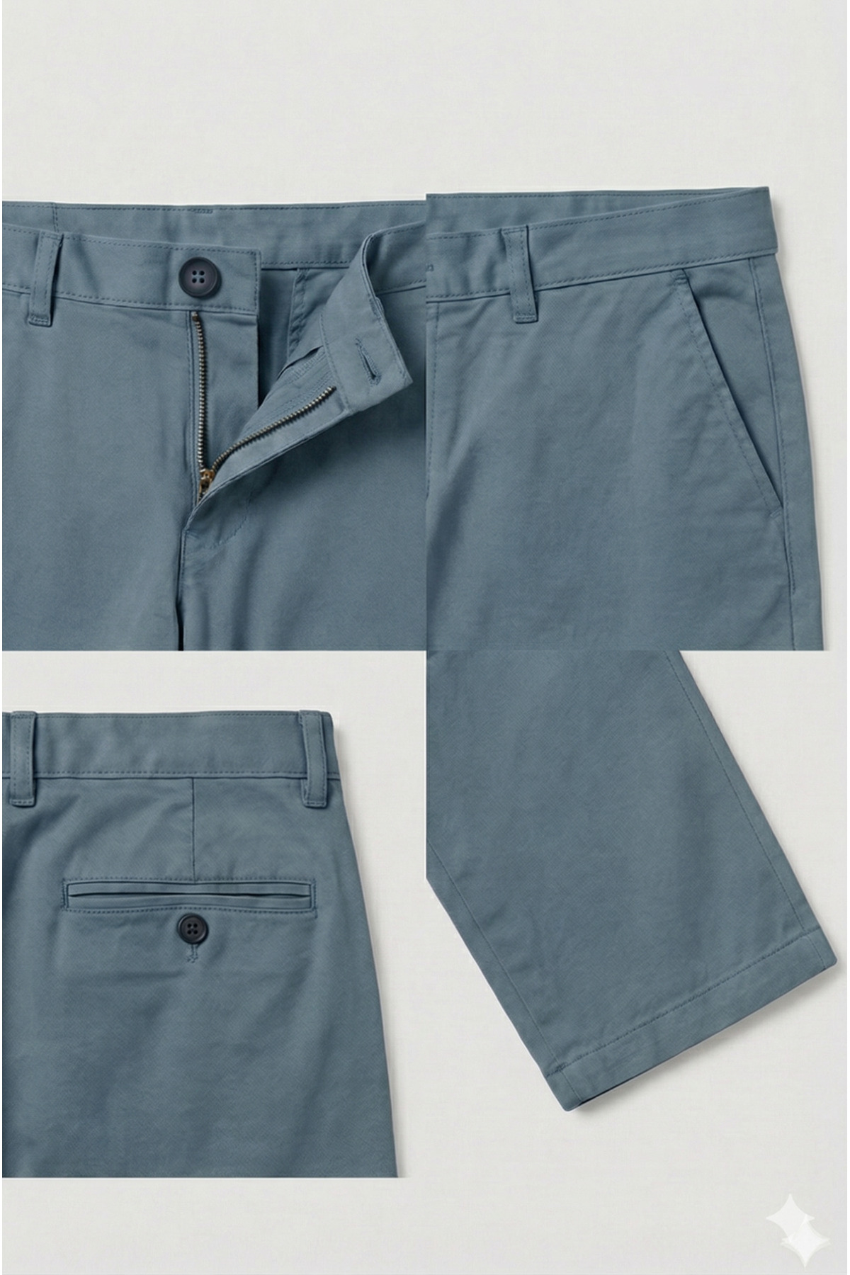 Erkek Sis Mavisi Gabardin Pamuklu Slim Fit Esnek Ofis Stili Chino Pantolon — آبی XRT34569988001 — تصویر 5 از 7