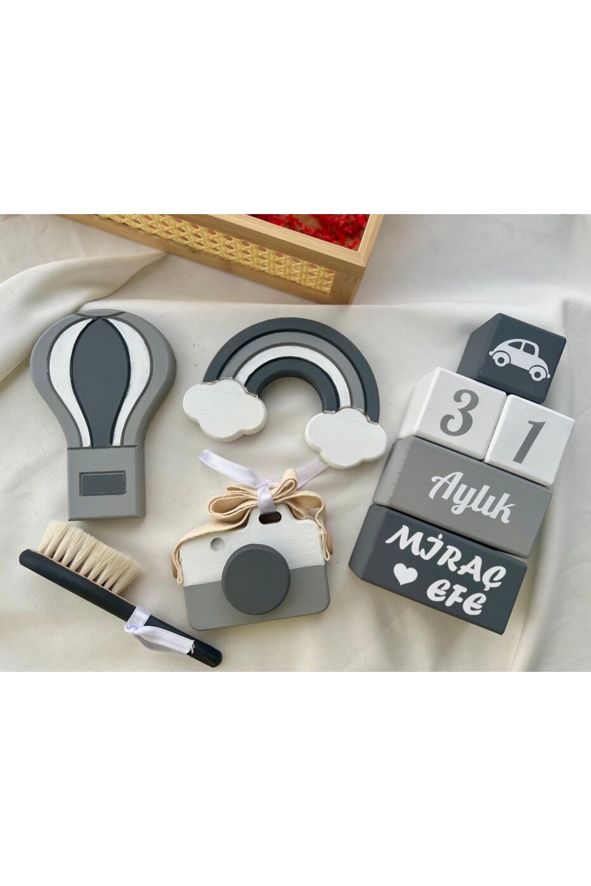 Gri antrasit objeli set