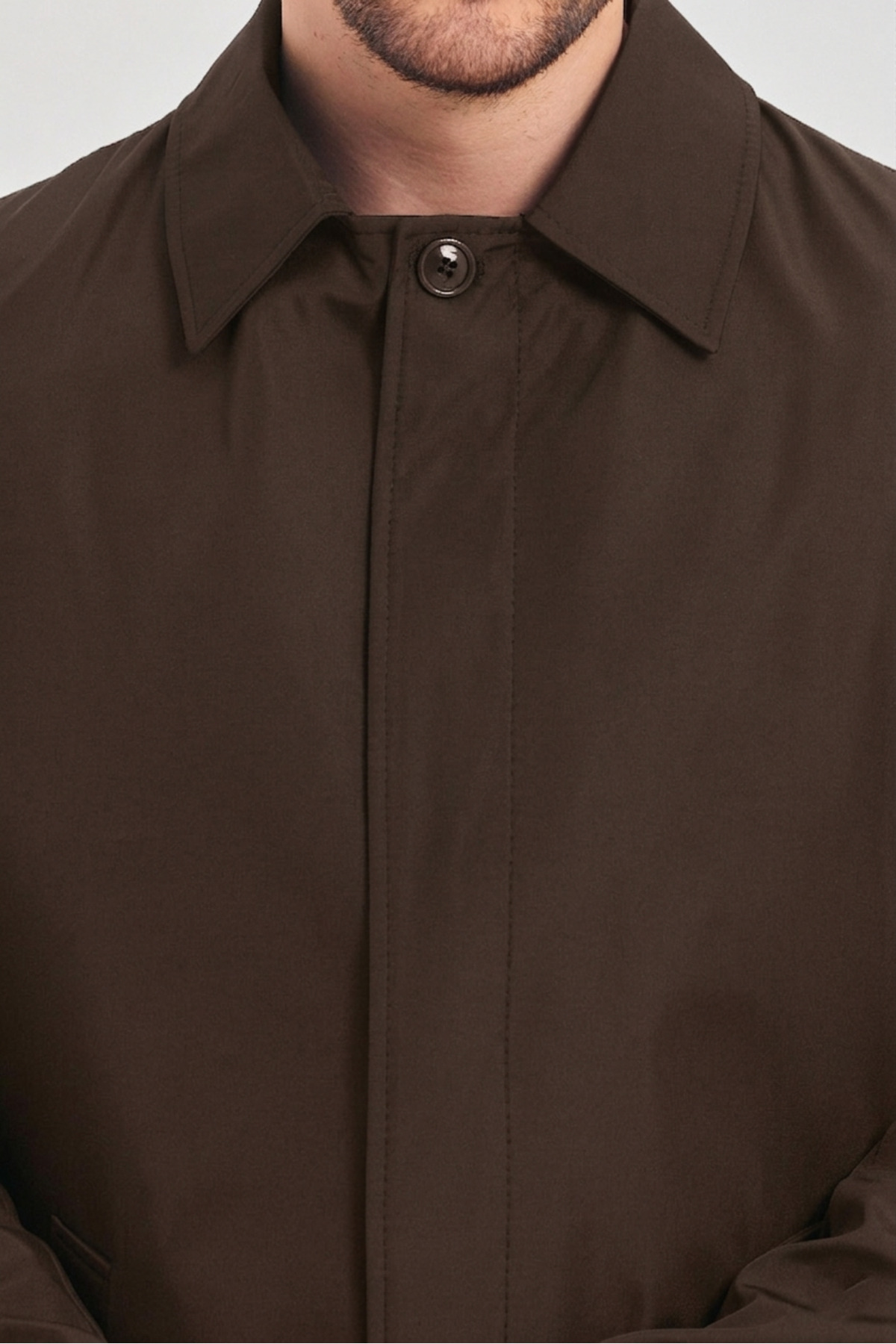 TREND KOMBİN  Erkek Kahverengi Klasik Yaka Standart Fit Trençkot - Görsel 6