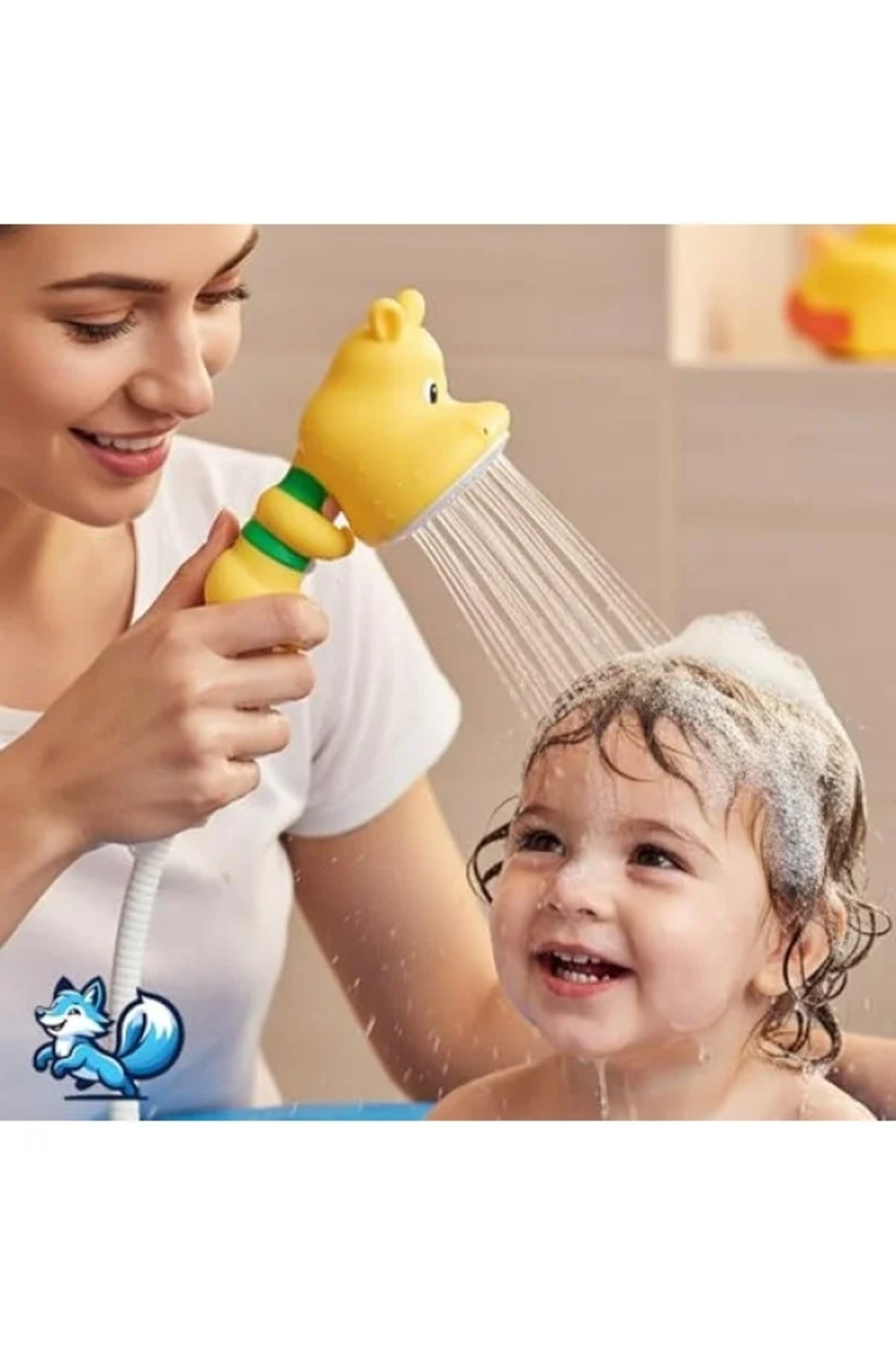 markentegra Eğlenceli Hayvan Temalı Bebek Duş Başlığı – Kolay Kurulum fotoğrafı 3 (önizleme)