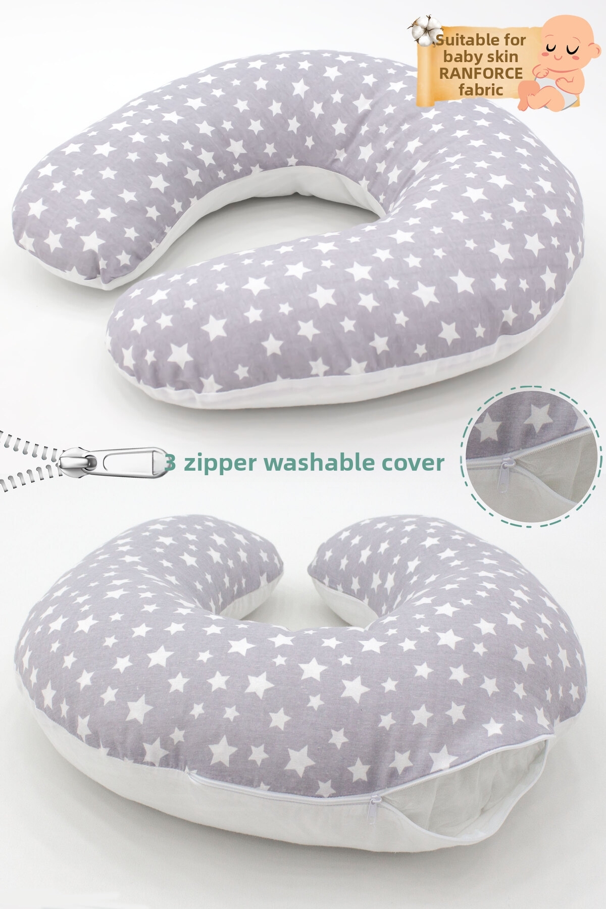 mordesign Double Sided Breastfeeding Pillow / Baby Support Cushion, Pregnancy...