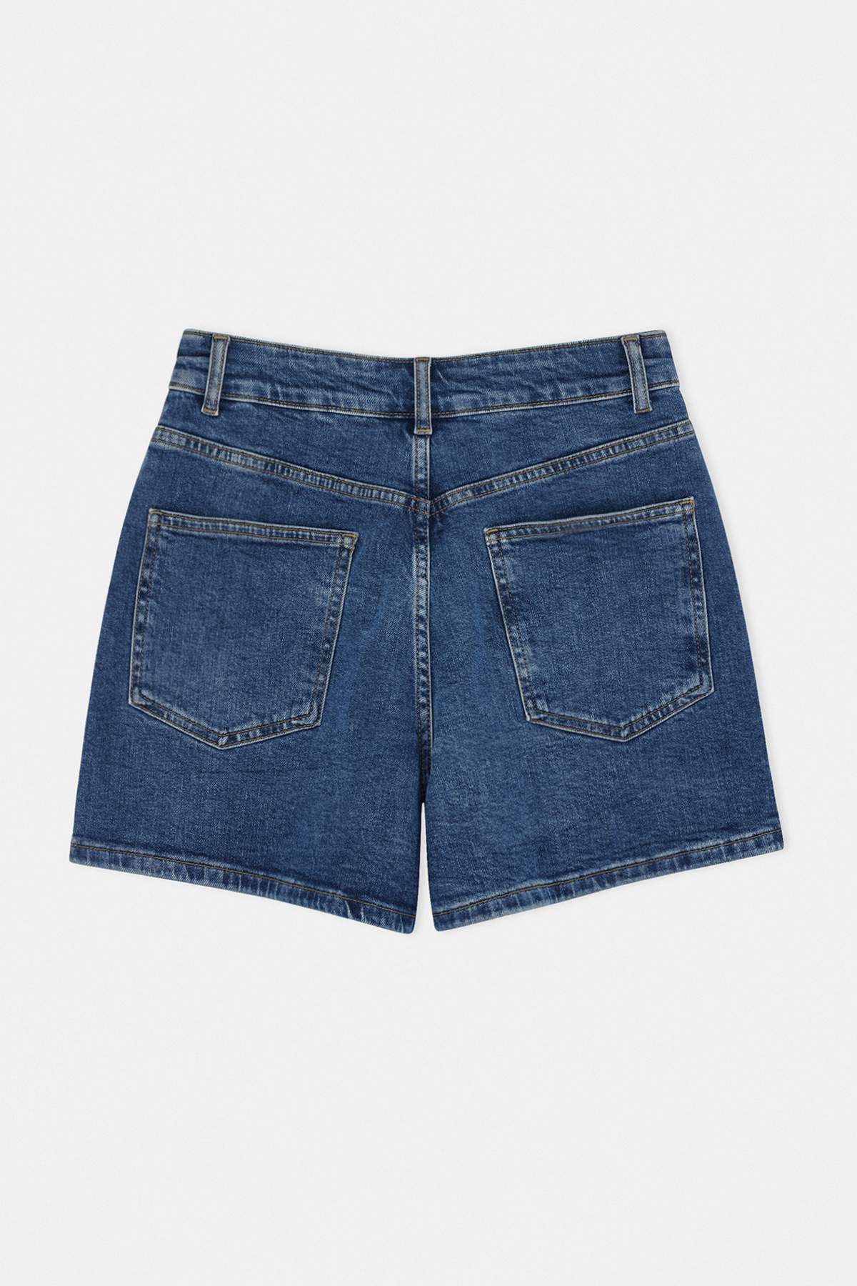 Trendyolmilla  Mavi %100 Pamuk Yüksek Bel Denim City Şort TWOSS26SR00108 - Görsel 6