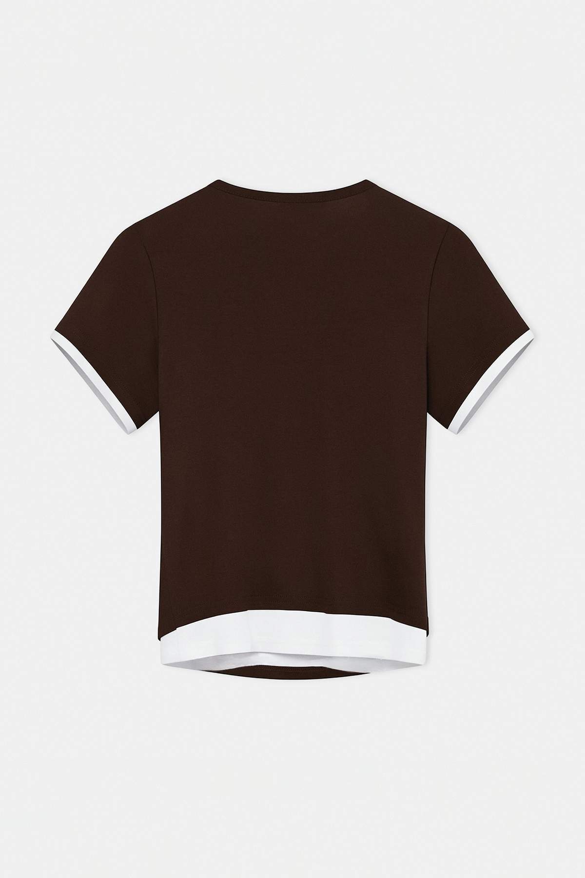 Trendyolmilla  Degaje Yaka Body İçlikli Kısa T-shirt - Görsel 2