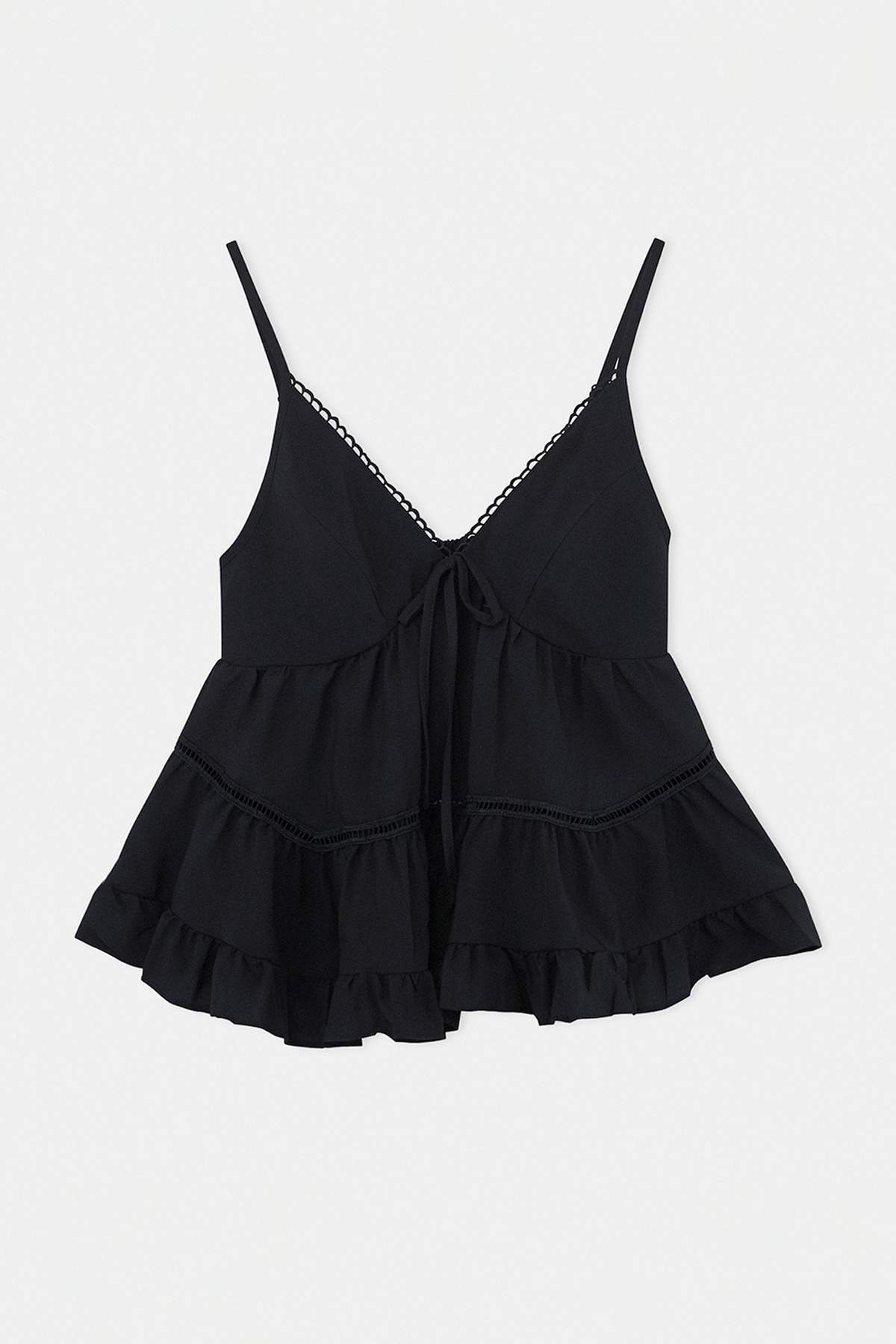 Trendyolmilla  Siyah Godeli Sırtı Gipe Detaylı Dokuma Bluz TWOSS26BZ00421