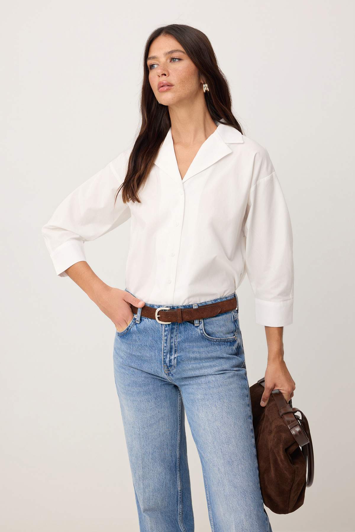 Trendyolmilla  Wardrobe Essentials Beyaz %100 Pamuk Gömlek