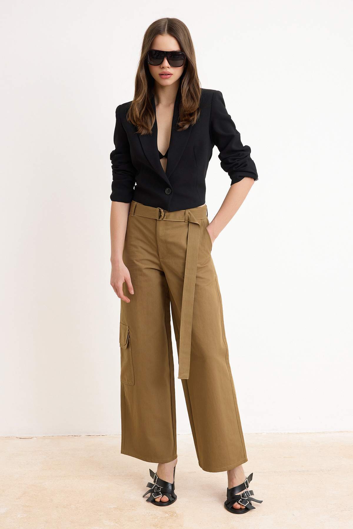 Trendyolmilla Haki Gabardin Kargo Pantolon TWOSS26PL00133