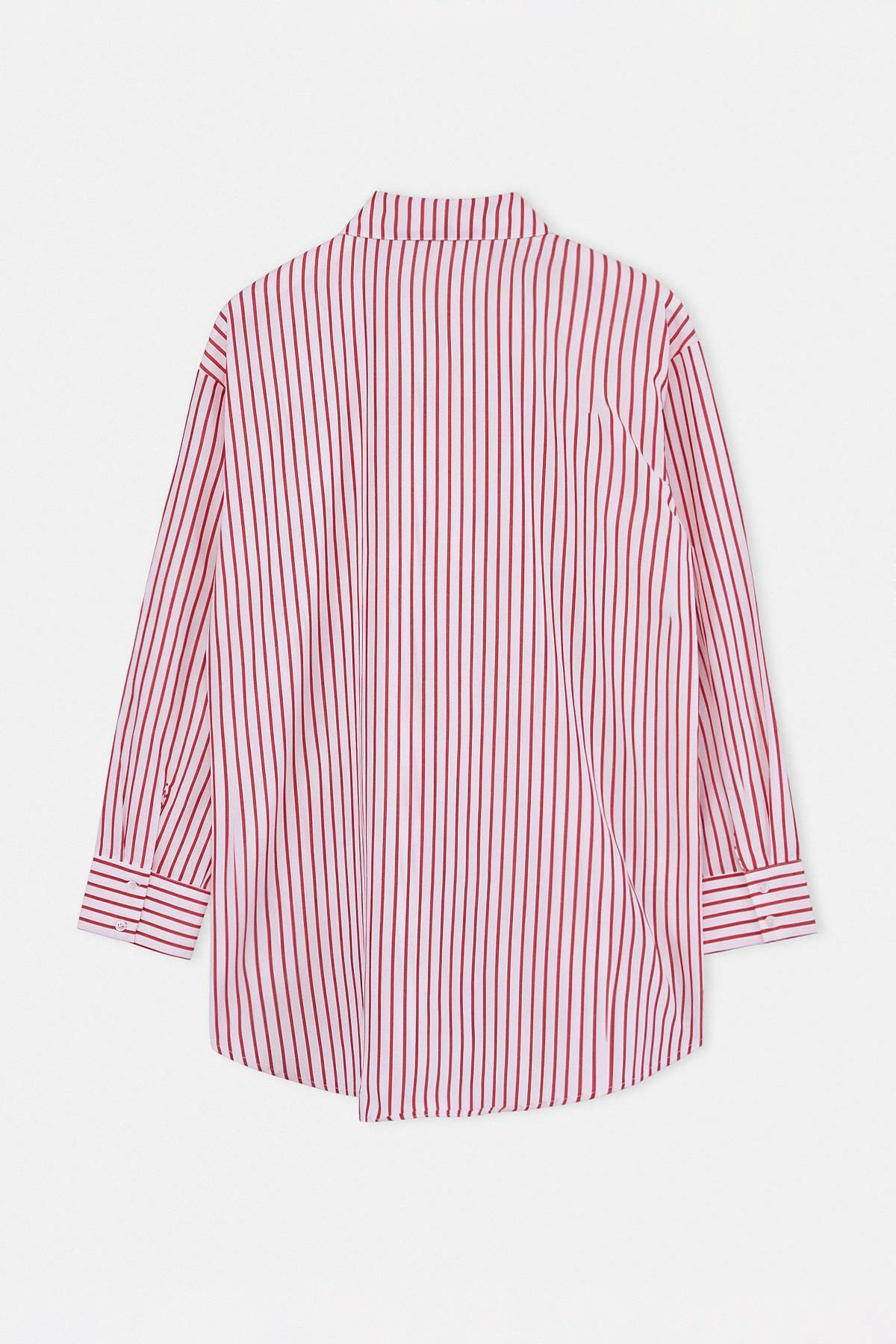 Trendyolmilla  Plaj Giyim Kırmızı Çizgili Dokuma Maxi Gömlek TBESS22GO0664 - Görsel 3