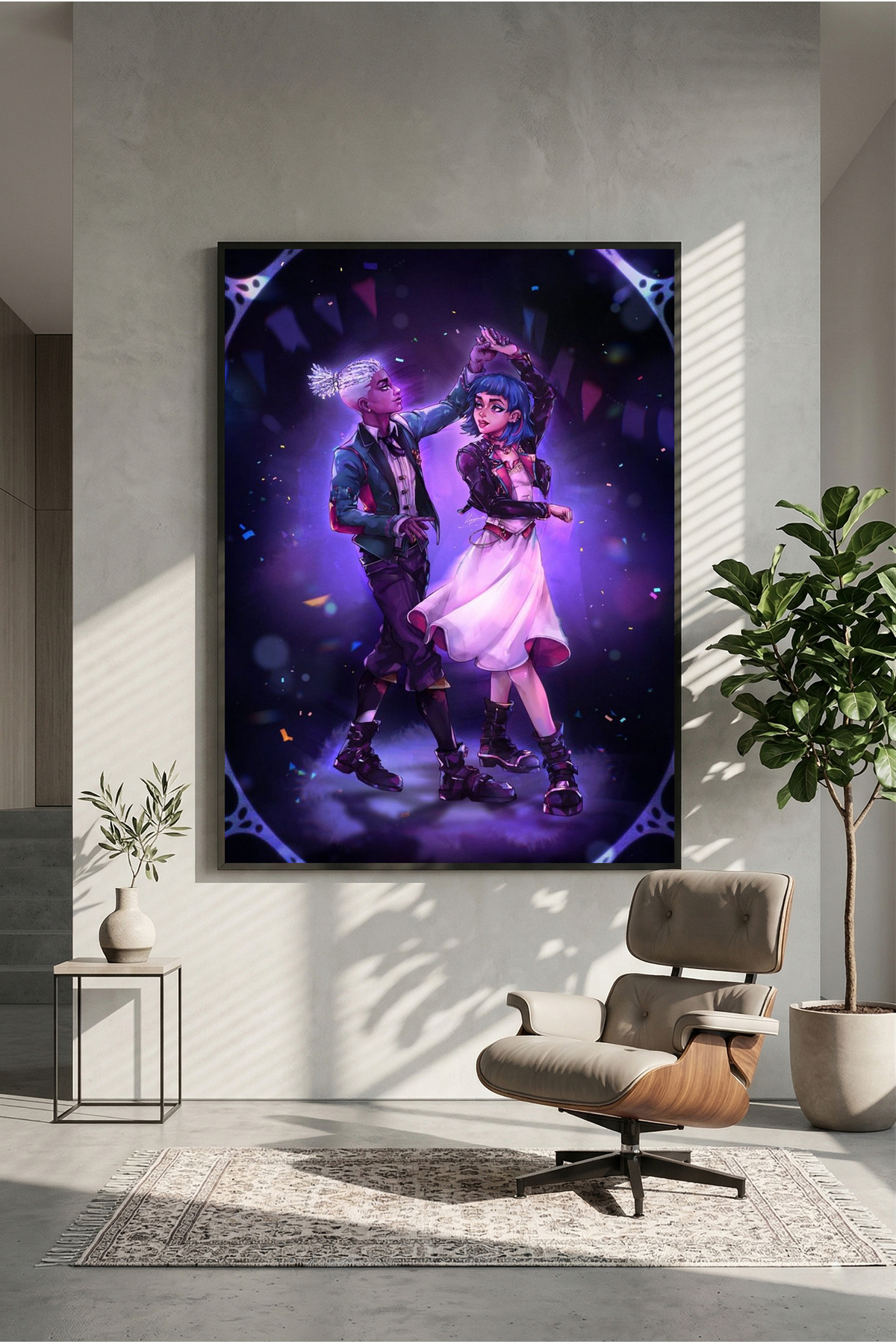 postercraft Arcane Ekko ve Jinx Dance Modern Panel Tablo Poster