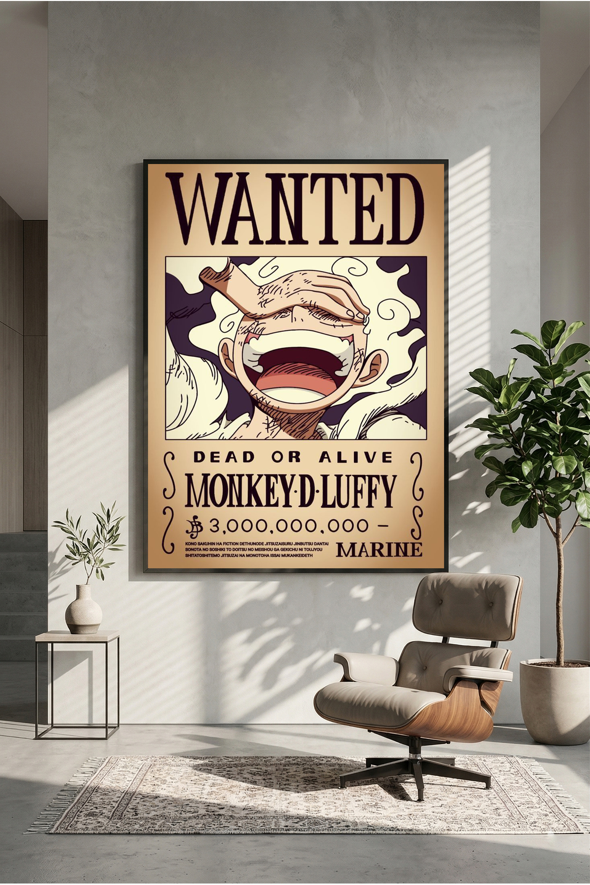 postercraft One Piece Monkey D Luffy Wanted Art Modern Panel Tablo