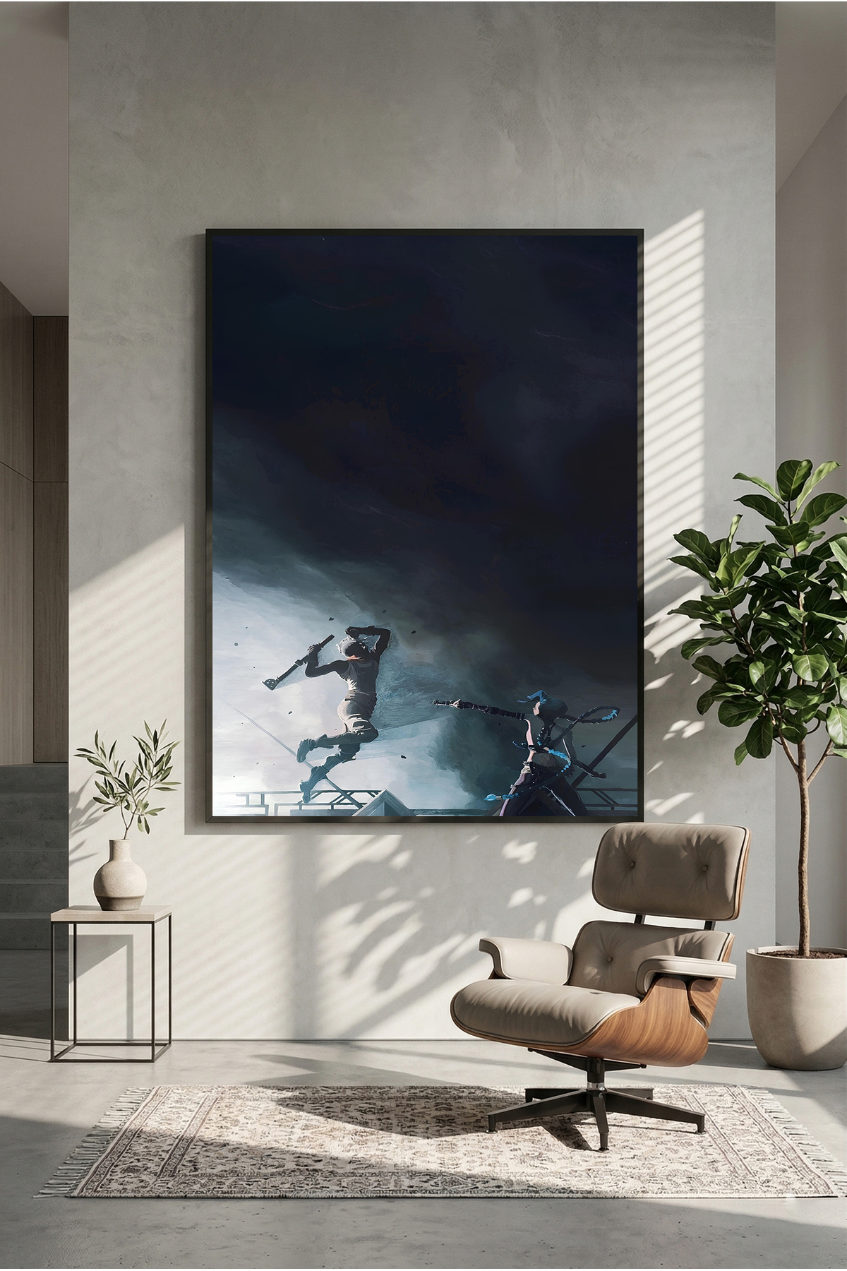 postercraft Arcane Jinx and Ekko Enemy Modern Panel Tablo Poster
