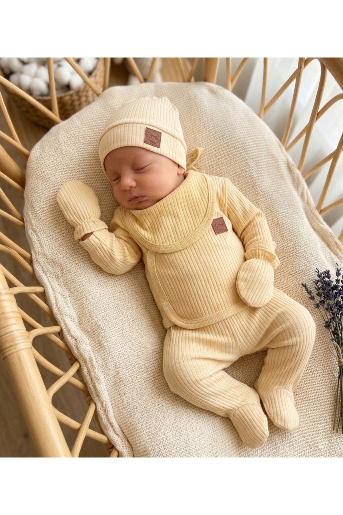 OMY 5'Lİ SET FİTİLLİ BEBEK YENİDOĞAN HASTANE ÇIKIŞI fotoğrafı 2 (önizleme)