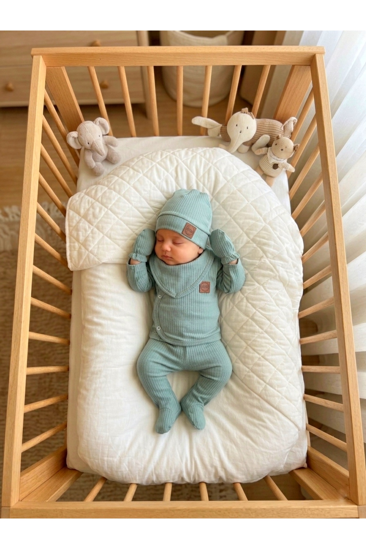 OMY 5'Lİ SET FİTİLLİ BEBEK YENİDOĞAN HASTANE ÇIKIŞI fotoğrafı 3 (önizleme)