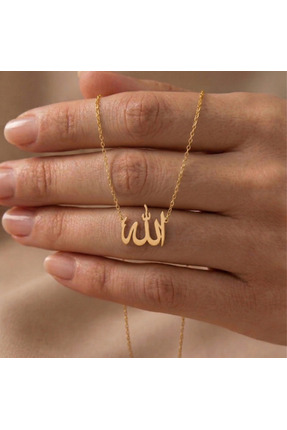 Soleildor 925 ayar Orijinal Gümüş Kişiye Özel Allah yazılı Arapça Gümüş Kolye...