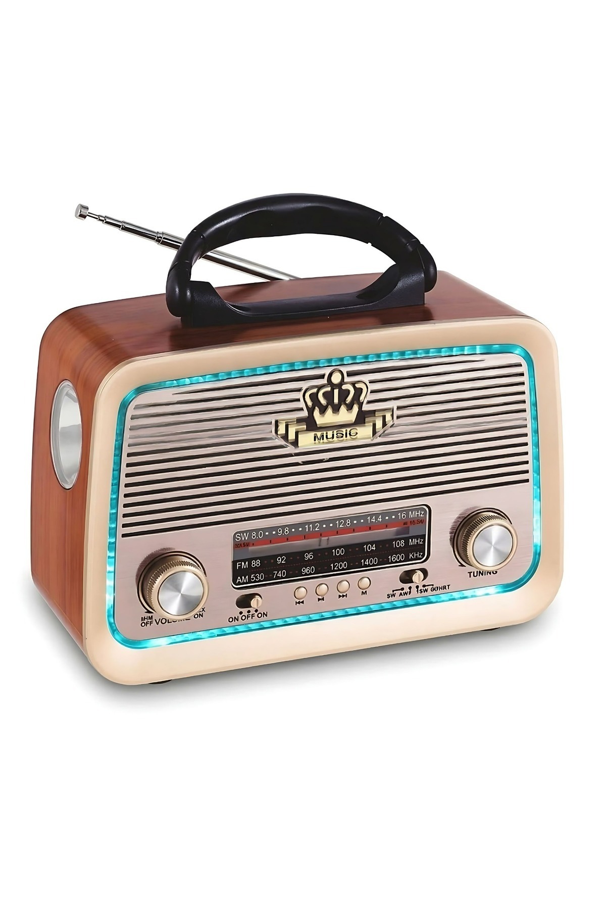 Primo Plus راديو محمول Fm - AM - Sw- بلوتوث صوت محمول بطاقة Tf قرص فلاش USB