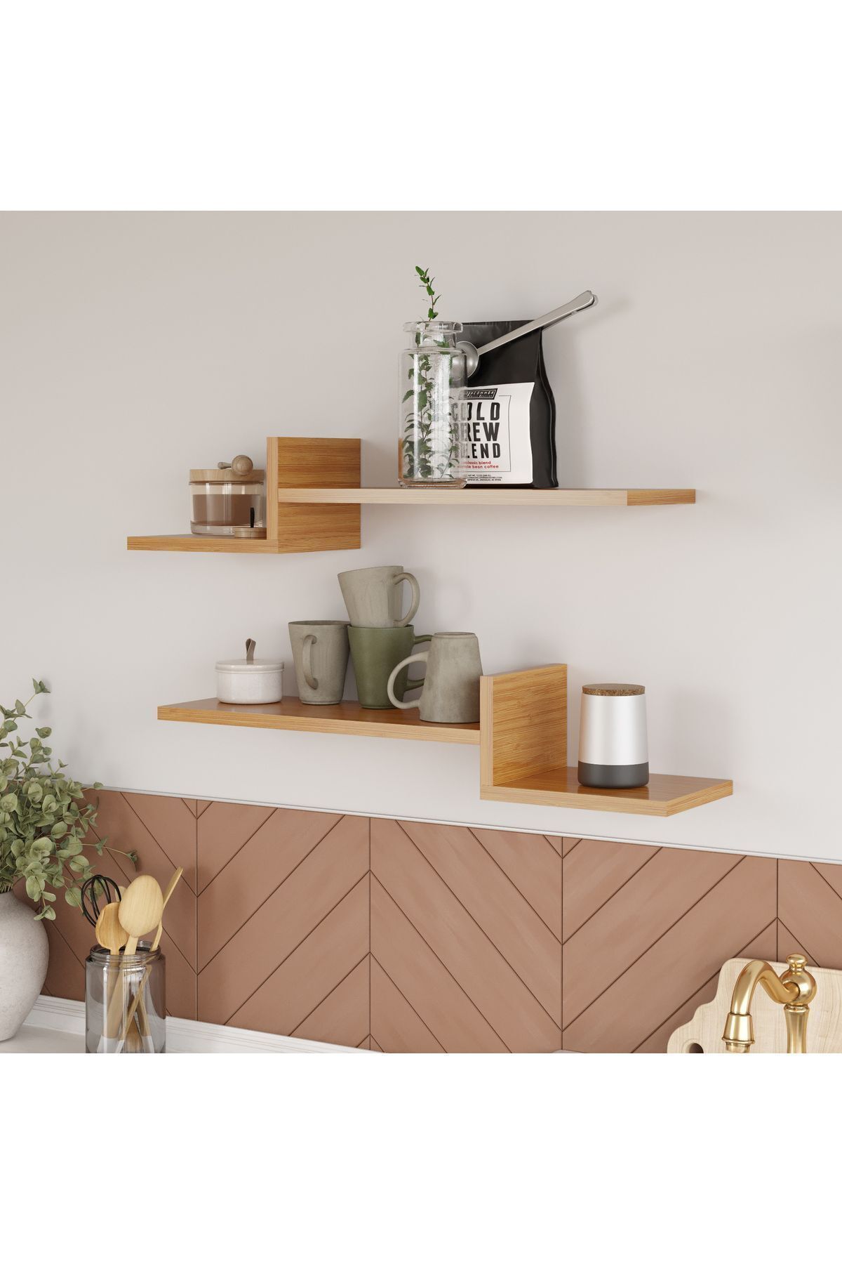 Ayz Decoration Modern Wall Shelf - Double