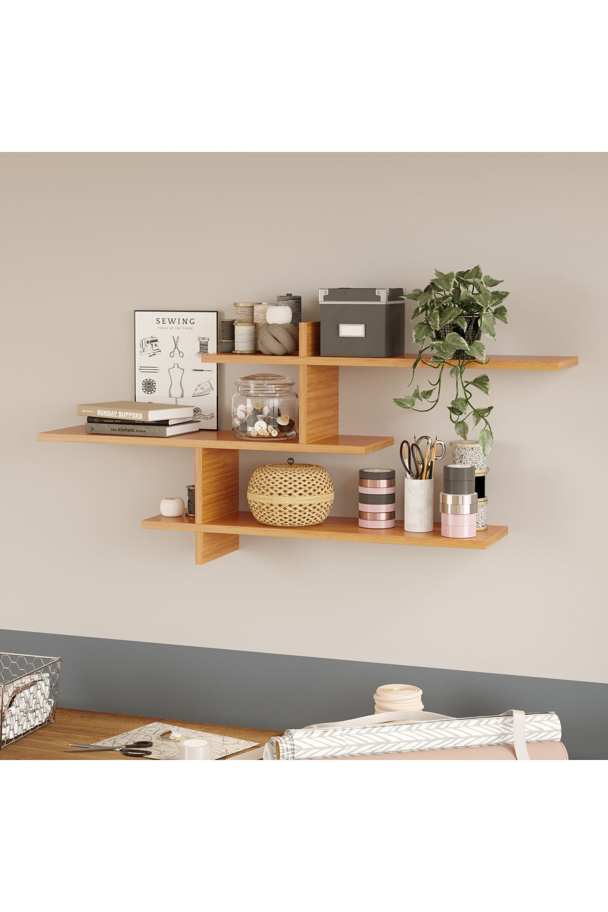Furniture Aesthetic Wall Shelf BAMBOO