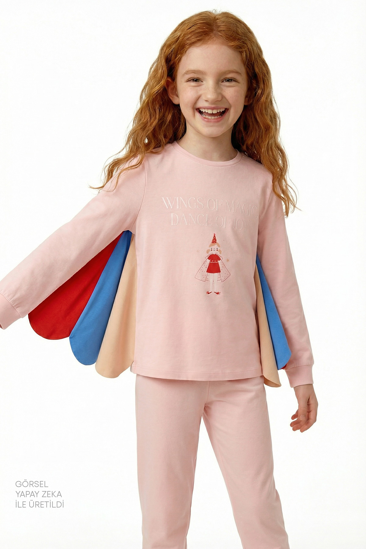 Penti Açık Pembe Kız Çocuk Magician Girl Uzun Kollu Pamuklu Pijama Takımı fotoğrafı 2 (önizleme)