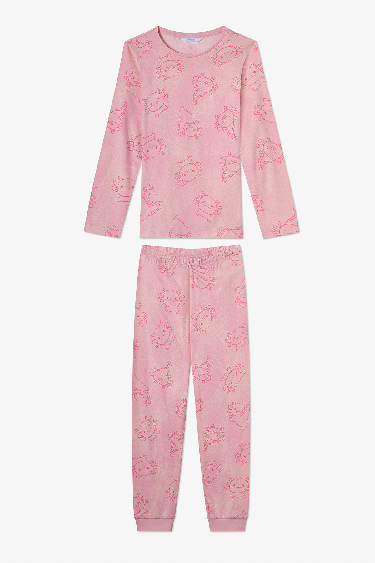 Penti Pembe Kız Çocuk Flying Uzun Kollu Pamuklu 2'li Pijama Takımı fotoğrafı 6 (önizleme)