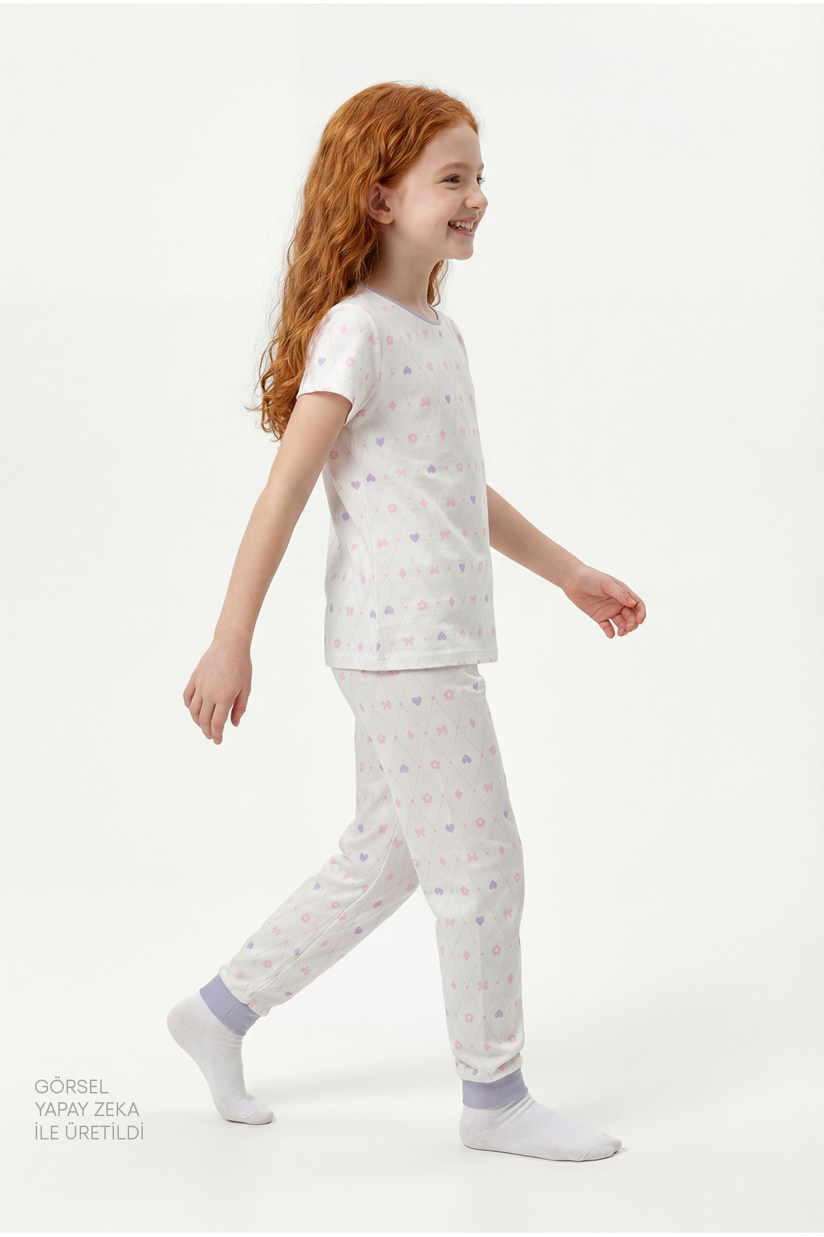 Penti Koyu Lila Kız Çocuk Diamond Pamuklu 2'li Pijama Takımı fotoğrafı 4 (önizleme)