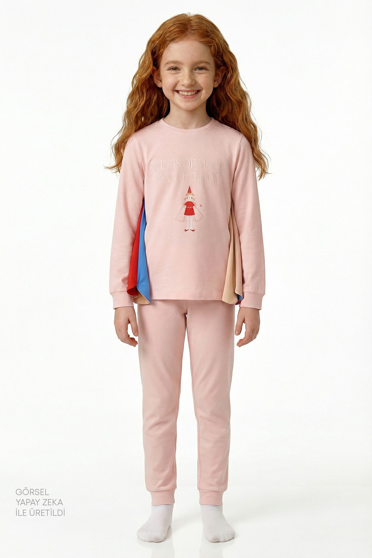 Penti Açık Pembe Kız Çocuk Magician Girl Uzun Kollu Pamuklu Pijama Takımı fotoğrafı 3 (önizleme)