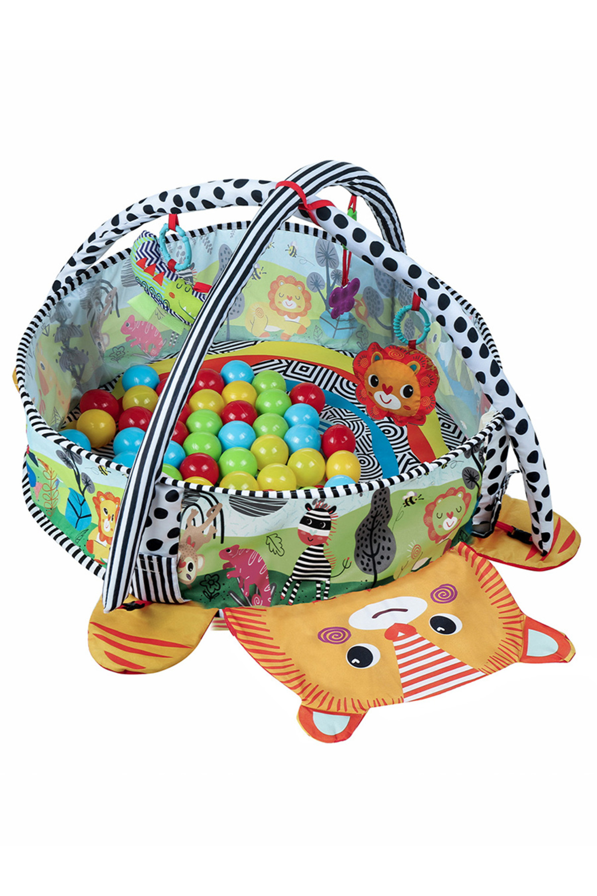 Molie Sevimli Aslan Desenli Bebek Aktivite Halısı ve Top Havuzu fotoğrafı 2 (önizleme)
